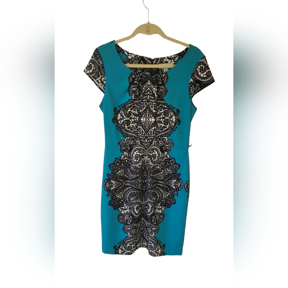 ❤️ SHELBY & PALMER DRESS SHORT SLEEVE GREEN BLACK SIZE: 6